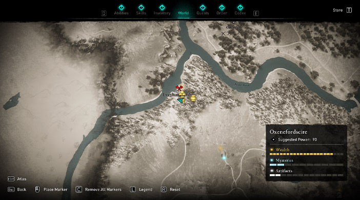 راهنمای بازی Assassins Creed Valhalla : آیتم‌های مخفی منطقه Oxenefordscire