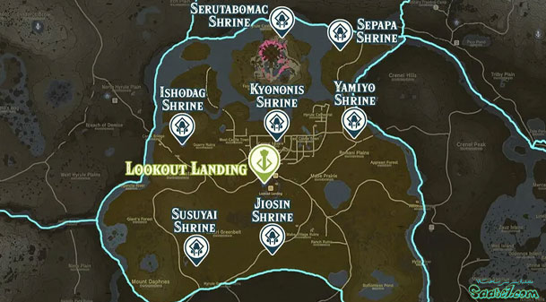 راهنمای Shrineهای بازی Zelda: TotK منطقه Lookout Landing